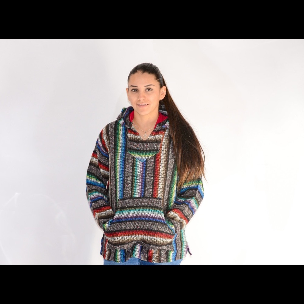 Iguana Jack Baja Hooded Unisex Poncho Jacket M